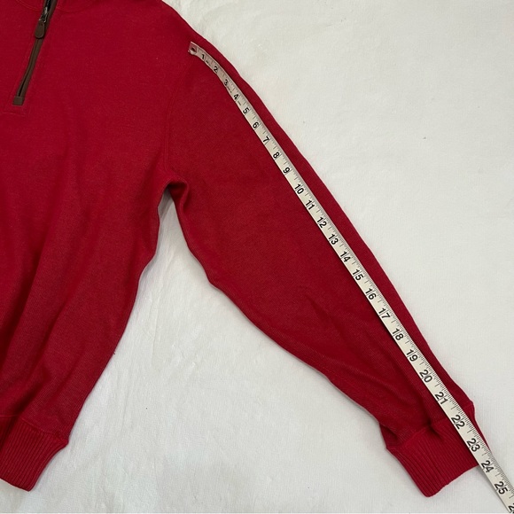 Cremieux Red Cotton Modal Blend Red Quarter Zip Sweater - Picture 7 of 7